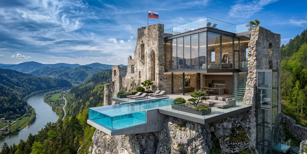 Ako by vyzerali slovenské zrúcaniny ako luxusné nehnuteľnosti? AI vytvorila ich vizualizácie