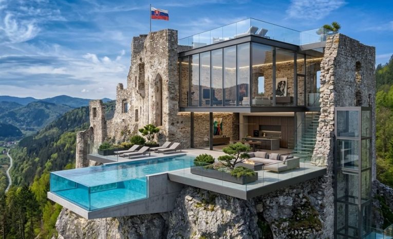 Ako by vyzerali slovenské zrúcaniny ako luxusné nehnuteľnosti? AI vytvorila ich vizualizácie