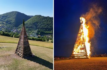 Na severe Slovenska útočia na historický rekord. Malá obec postavila jánsku vatru s výškou 25 metrov