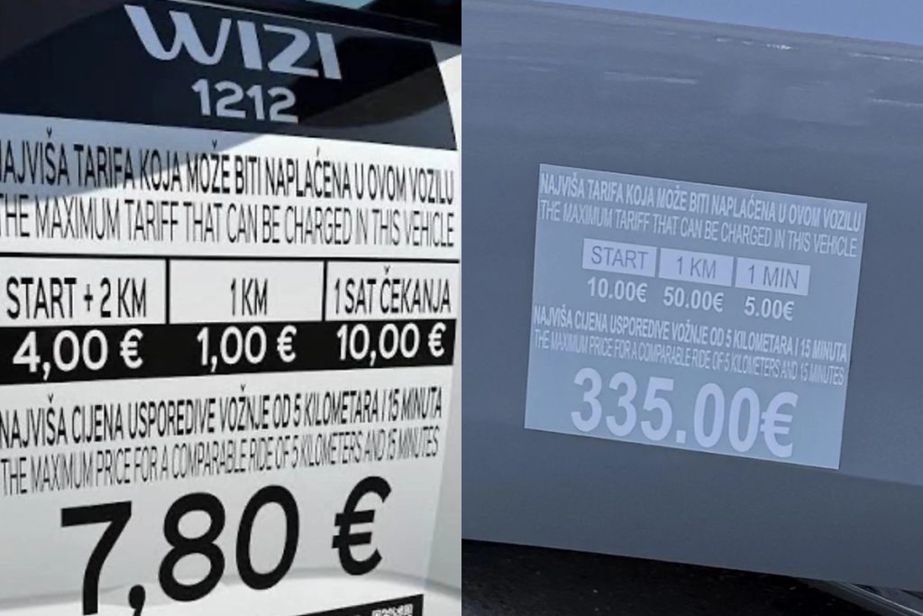 Chorvátsko Zagreb ceny taxíkov