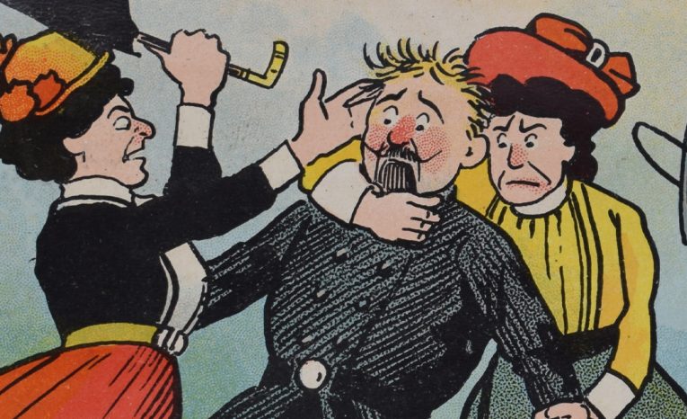 ženy proti ženám anti sufragizmus volebné právo plagáty absurdné