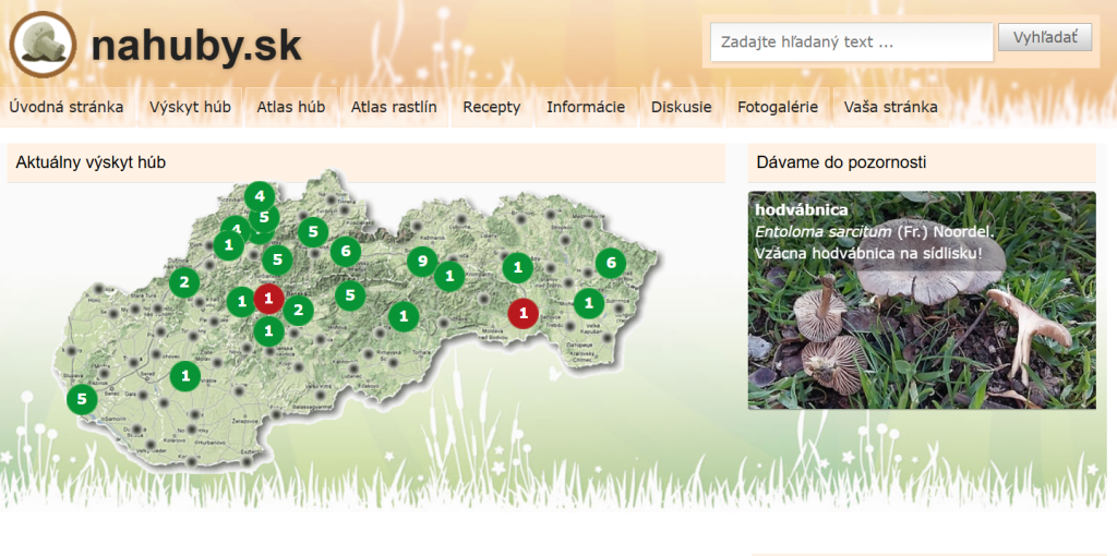 Portál Mapa húb predstavuje veľmi užitočnú pomôcku pre všetkých slovenských hubárov, ktorí chcú mať prehľad o aktuálnej situácii v krajine.