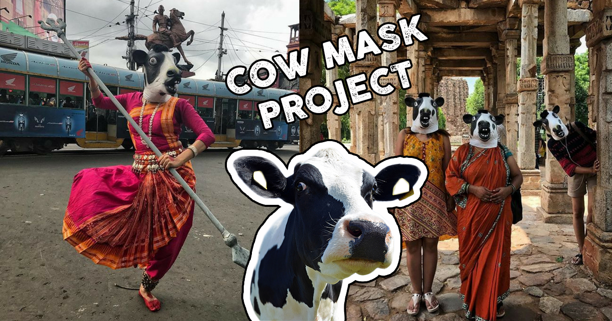 Ženy z Indie nosia na hlavách kravské masky, aby upozornili na problém ich krajiny