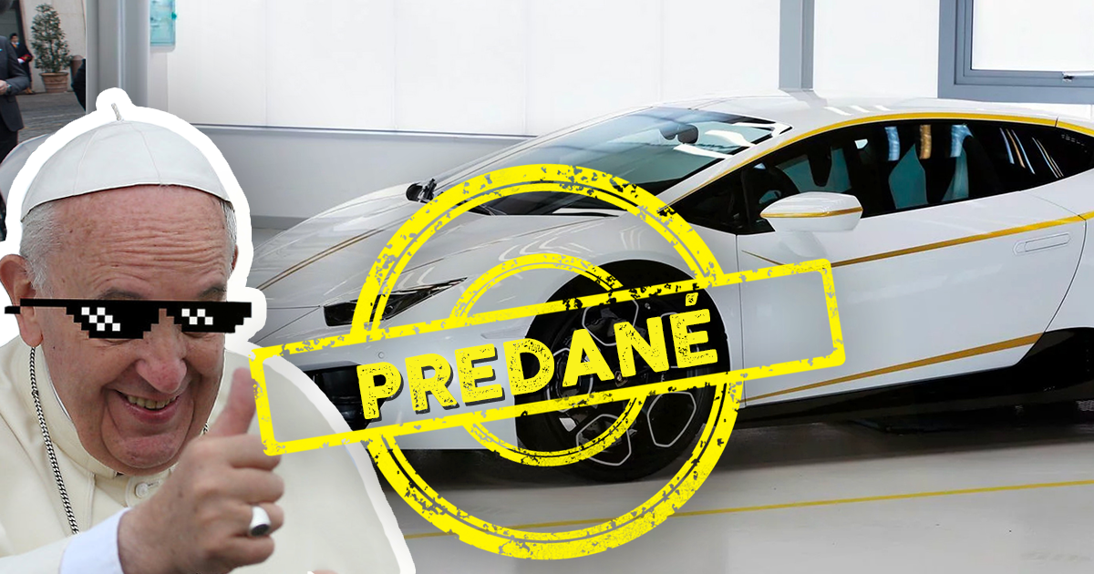 Pápež František vydražil svoje Lamborghini za neuveriteľnú sumu!