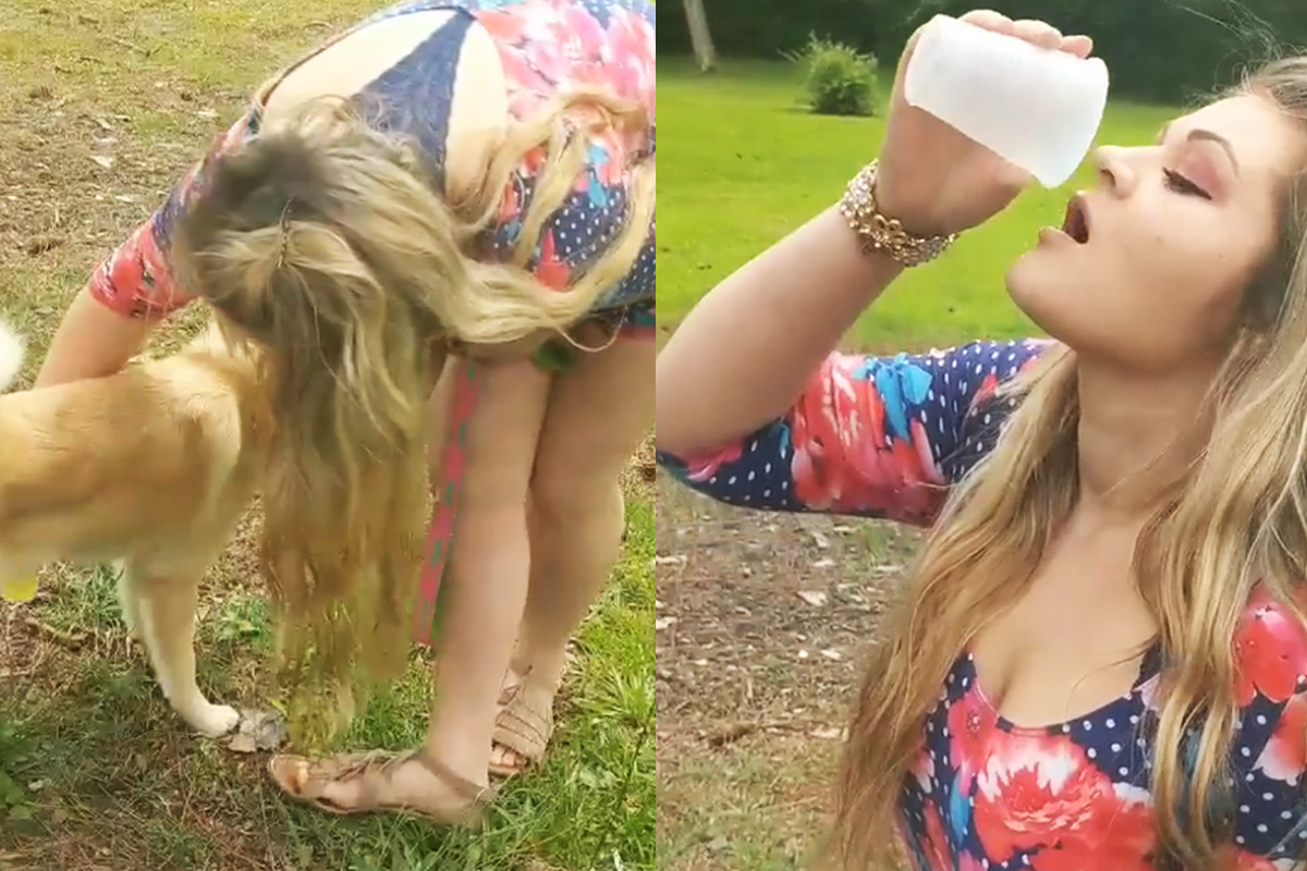 Žena vo virálnom videu pije psí moč a tvrdí, že vďaka nemu sa zbavila akné!