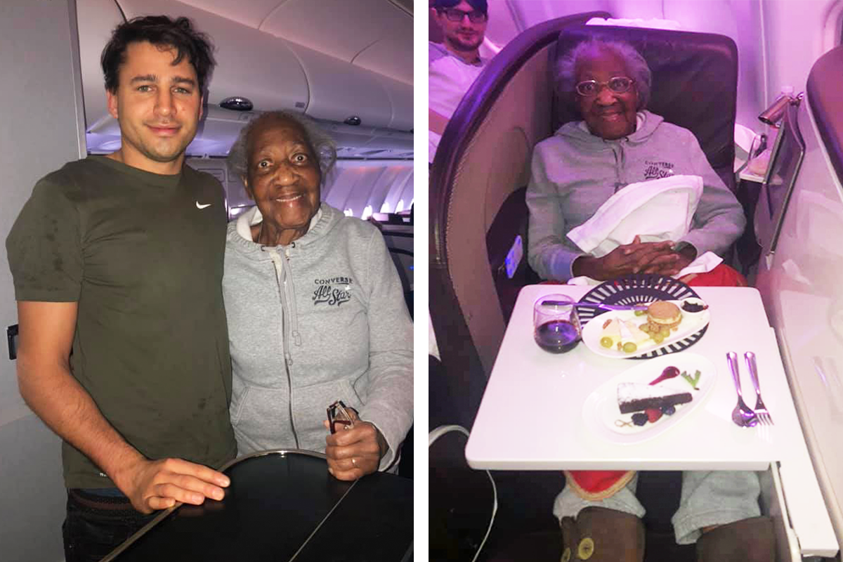 Muž daroval 88-ročnej žene svoju letenku, aby zažila, aké je to cestovať prvou triedou