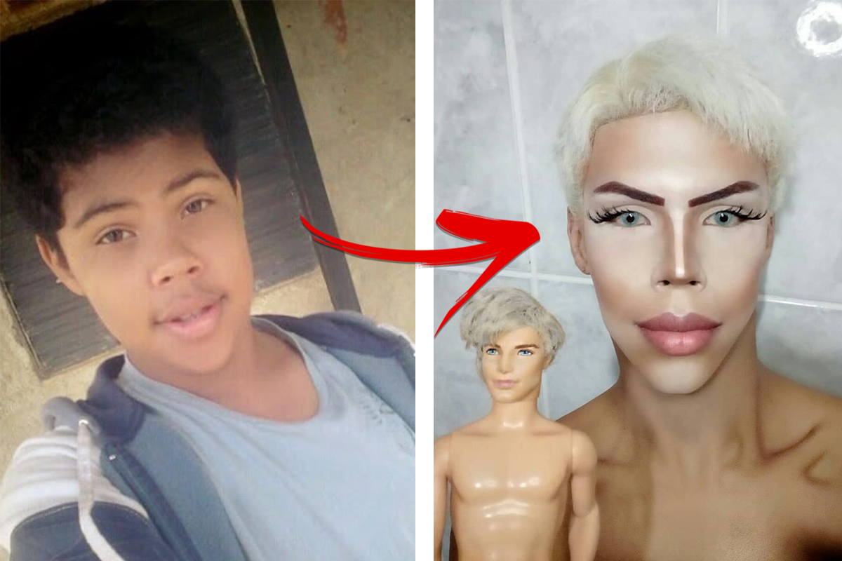 Mladík si každý deň 4 hodiny nanáša make-up, aby vyzeral ako Ken