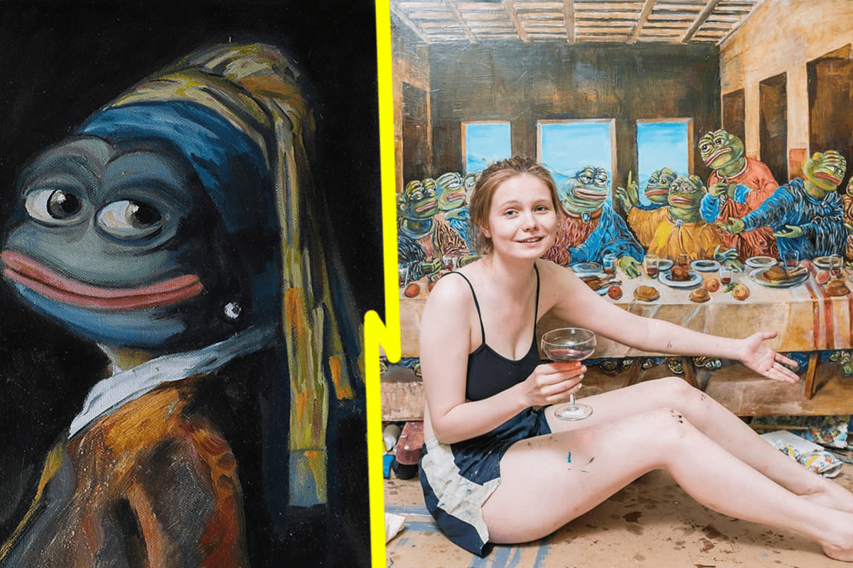 Ruská umelkyňa zvečnila kultové meme v maľbách. Pepe the frog dostal novú tvár