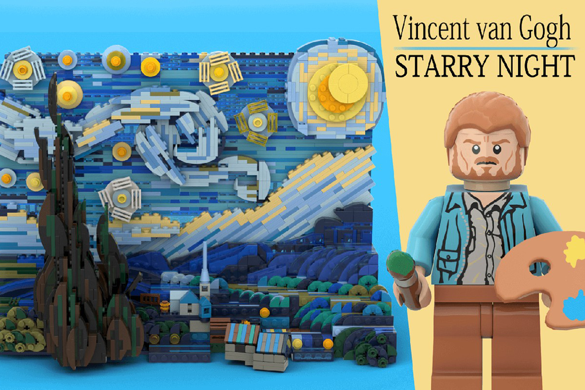 Fanúšikov umenia nepochybne poteší Lego van Gogh a jeho Hviezdna noc
