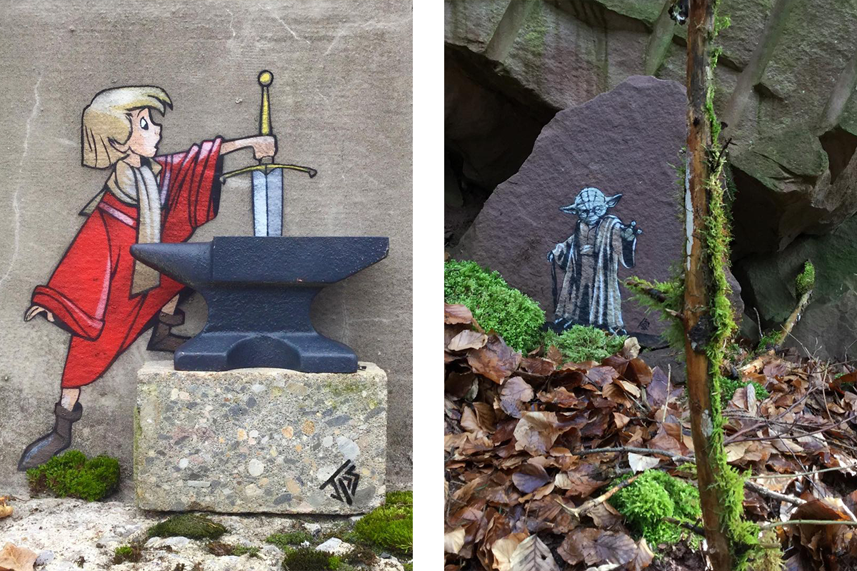 Graffiti od talentovaného umelca, ktoré sa geniálne spájajú s okolitým prostredím (2. časť)