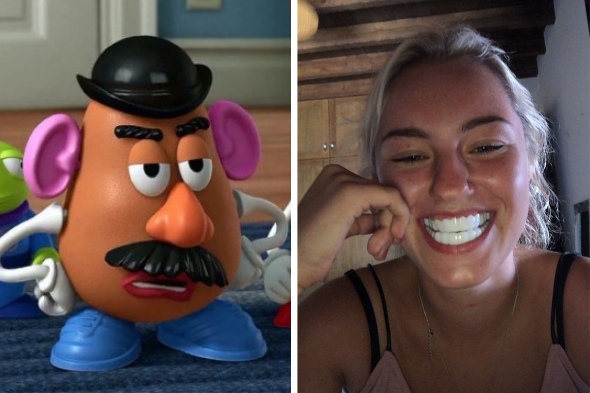 Slečna so zubnou protézou z internetu vyzerá ako Pán Krumplihlava a výdatne sa na tom baví