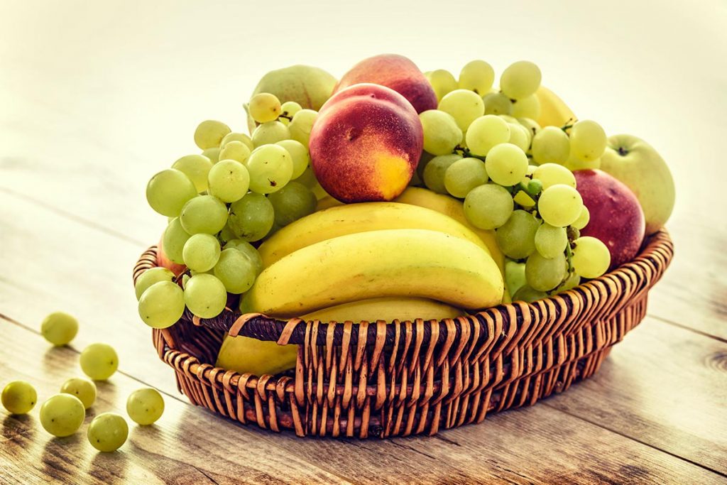 ovocie, košík, jedlo, strava, zdravie