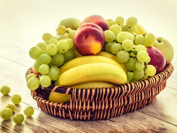 ovocie, košík, jedlo, strava, zdravie