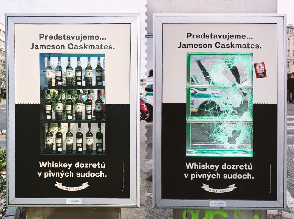 V rámci reklamnej kampane boli v slovenských ulicach vystavené fľaše whisky. Trvalo presne jeden deň, kým ich ukradli!