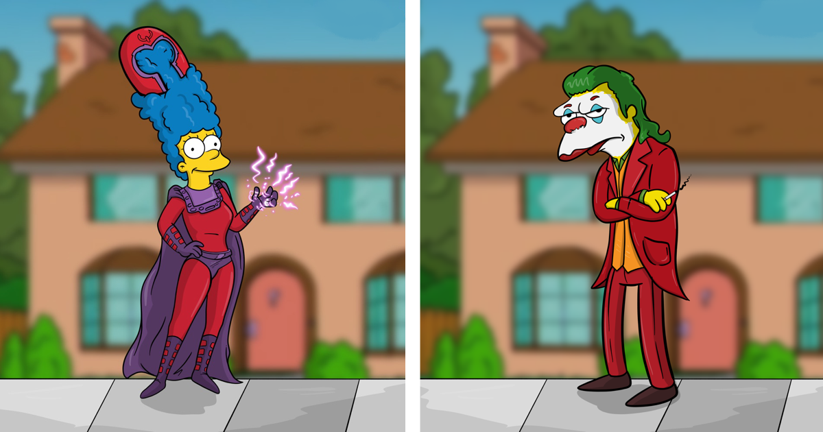 Ako by to vyzeralo, keby sa komiksové postavy skrížili s postavičkami zo Simpsonovcov?