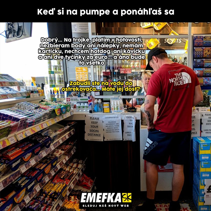 meme emefka memecko zabava memes pumpa benzínka situácia pokladňa platenie