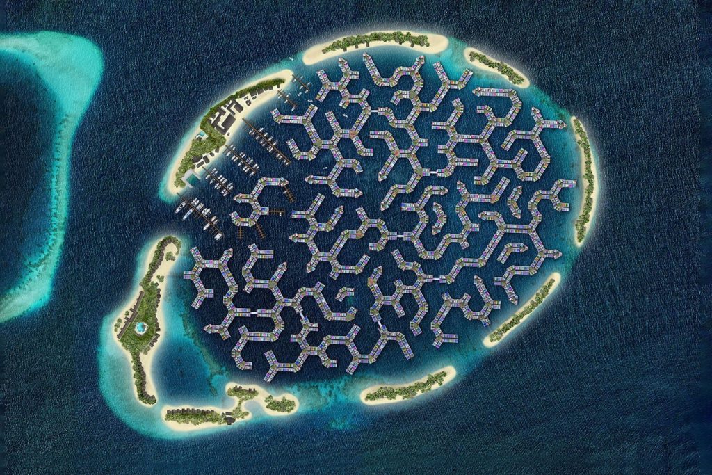 Plávajúce mesto na Maldivách 