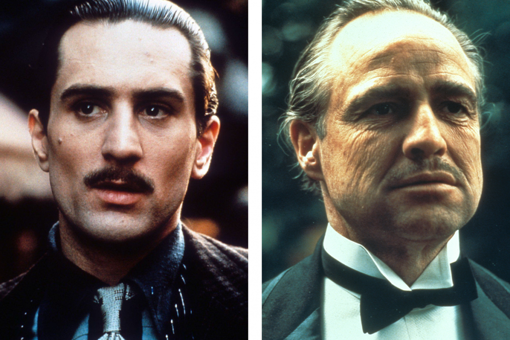 Herecké dvojice, ktoré si zahrali tie isté postavy v inom veku, Robert De Niro a Marlon Brando