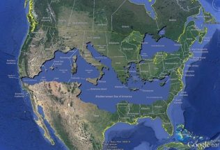 Stredozemné more uprostred USA? Američanov pohoršila vtipná mapa