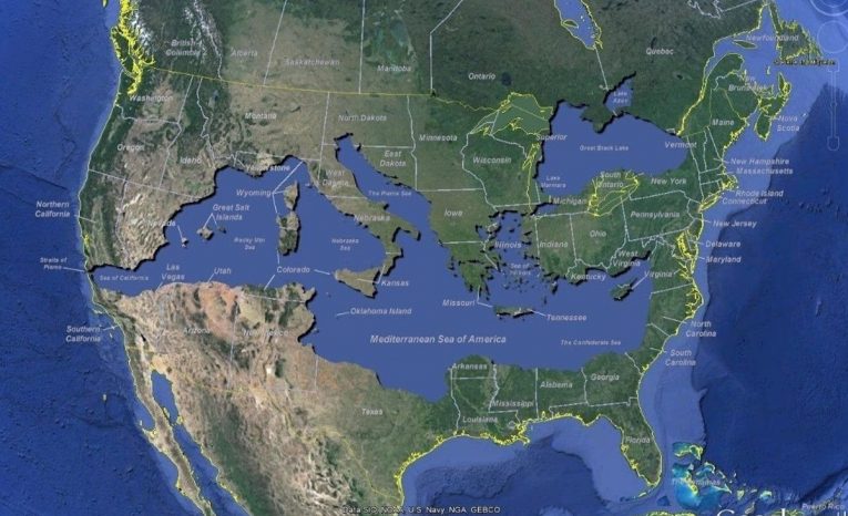Stredozemné more uprostred USA? Američanov pohoršila vtipná mapa
