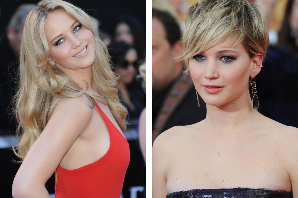 celebrity, známe osobnosti, účes, krátke vlasy, Jennifer Lawrence