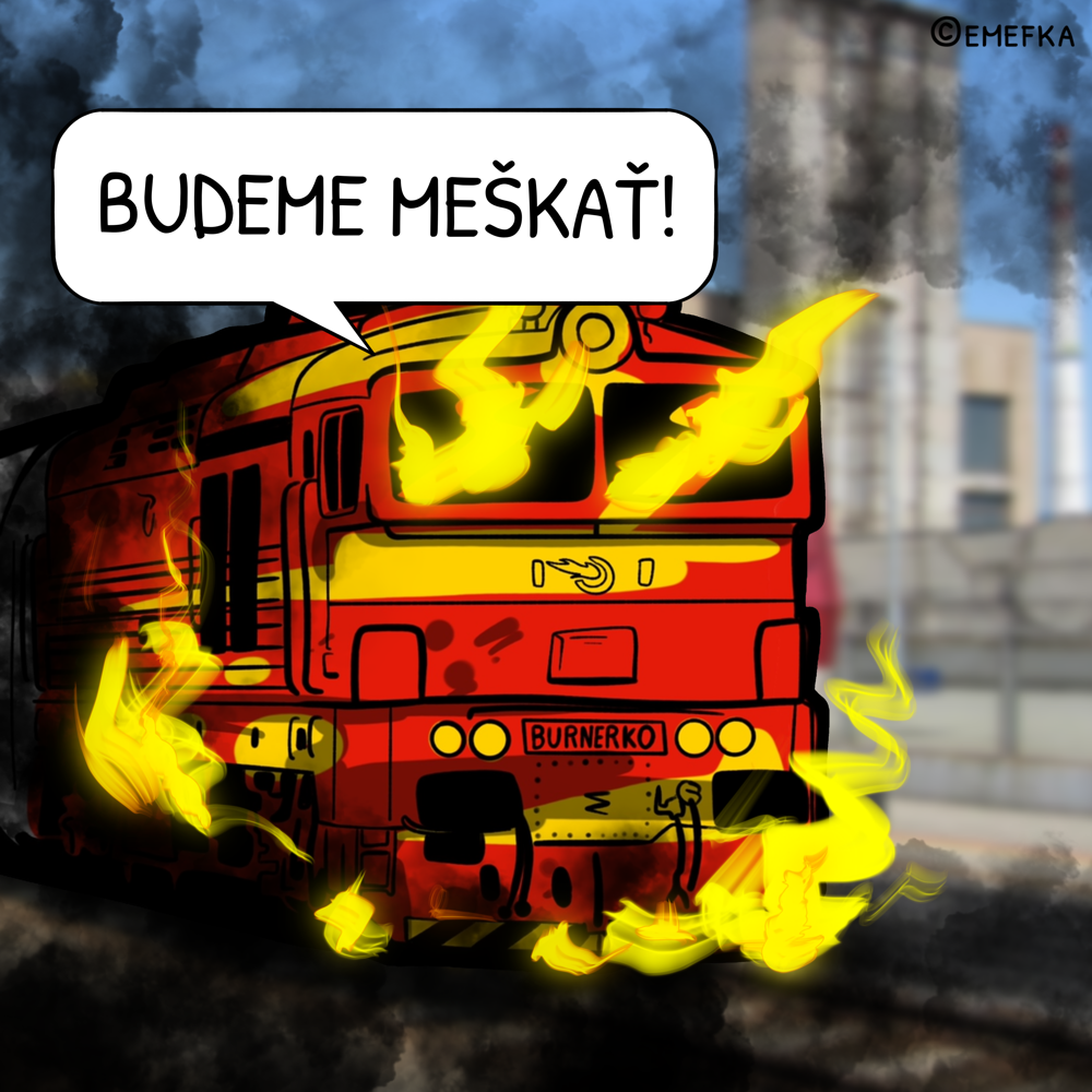 slovenské železnice, vtipné ilustrácie, cesta vlakom, cesta vlakom z východu, meškanie vlakov
