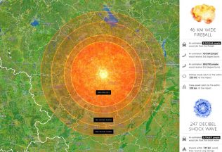 Web, kde môžeš škodoradostne sledovať apokalypsu dopadu asteroidu podľa zvolenej veľkosti, rýchlosti a lokality