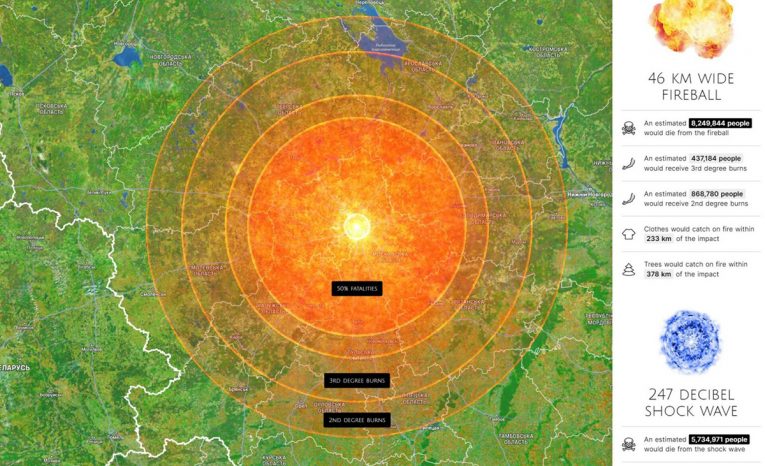 Web, kde môžeš škodoradostne sledovať apokalypsu dopadu asteroidu podľa zvolenej veľkosti, rýchlosti a lokality