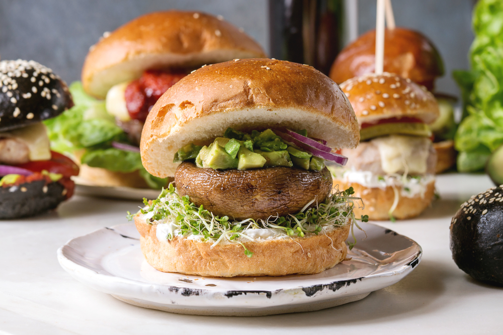 vegánske recepty, vegánstvo, jedlo, portobello burger