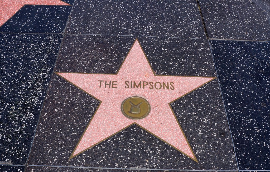 Simpsonovci, seriál, fakty a zaujímavosti, hviezda, Hollywoodsky chodník slávy