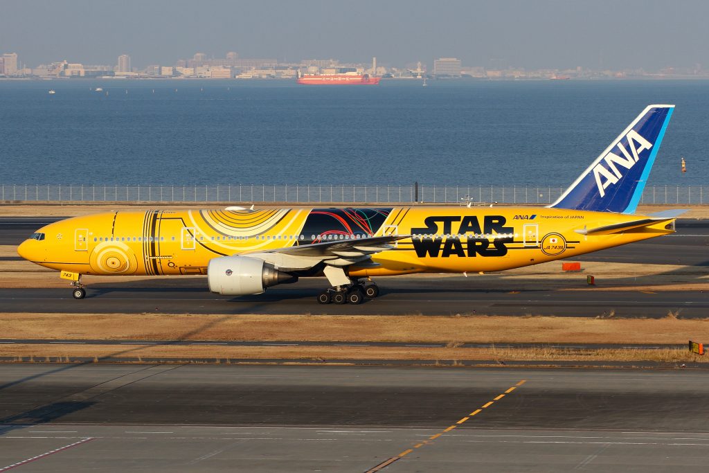 lietadlo, dizajn, umelecké dielo, ANA Boeing 777 Star Wars BB-8