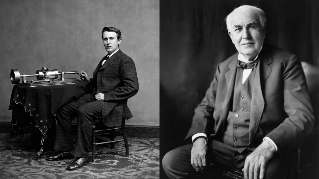 história, fotografia, záber, Thomas Edison, fonograf, žiarovka, vynález