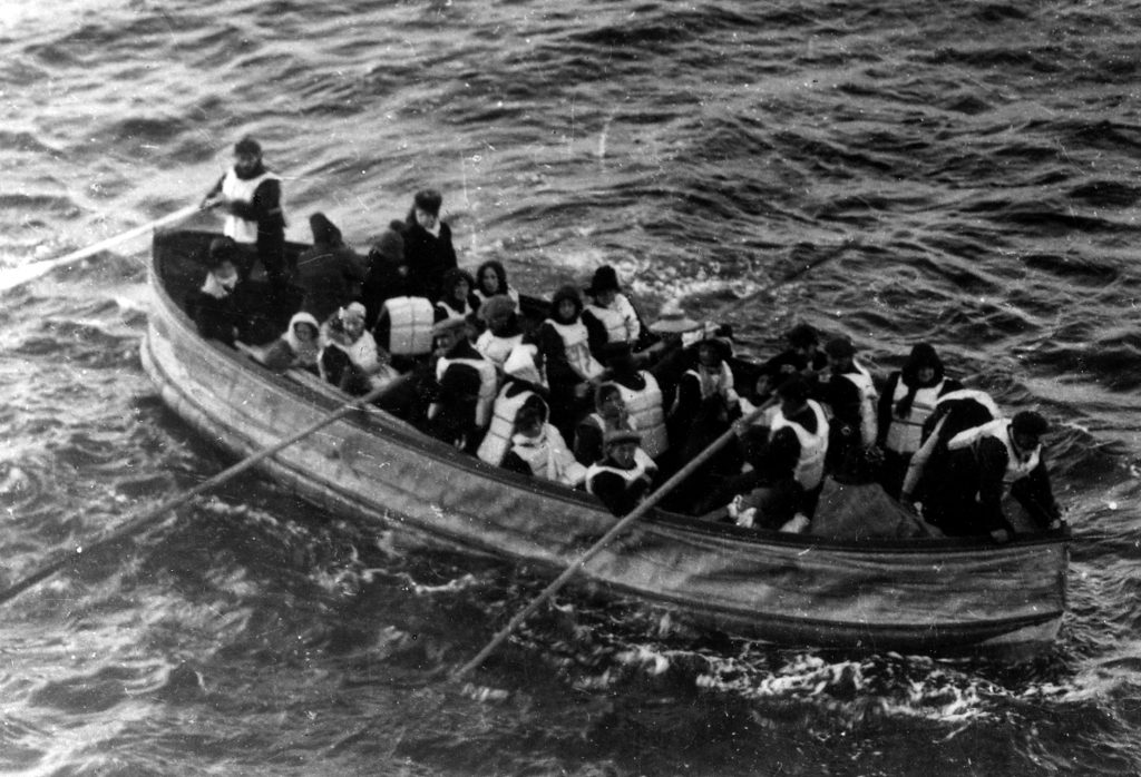 história, fotografia, záber, Titanic, záchranný čln