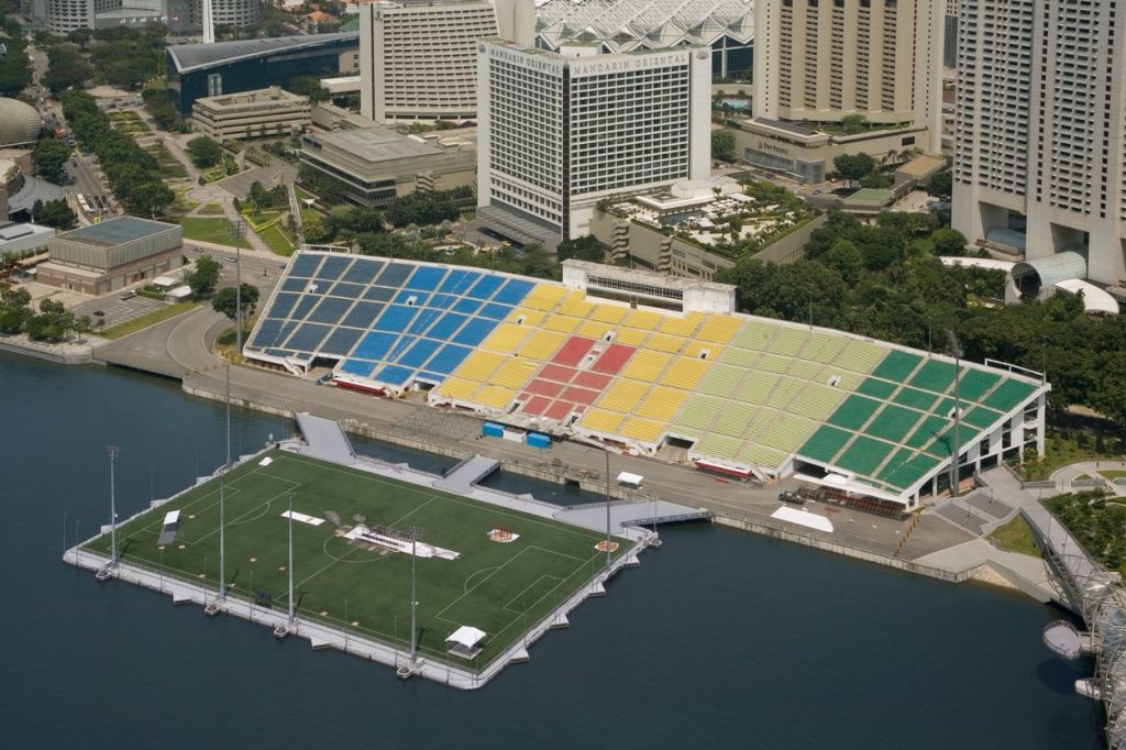 terrain, sport, monde, The Float, Marina Bay, Singapour