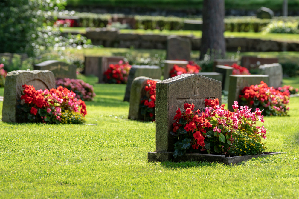 cintorín, pohreb, kvety, mŕtvy
