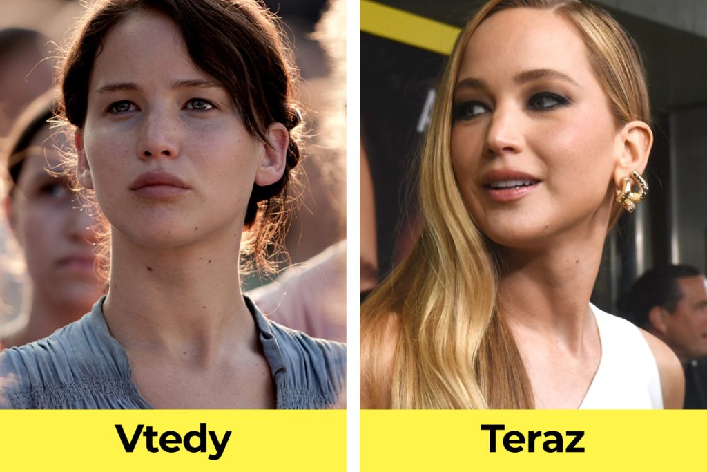 Hunger Games, Hry o život, film, herec, vtedy verzus teraz, Jennifer Lawrence