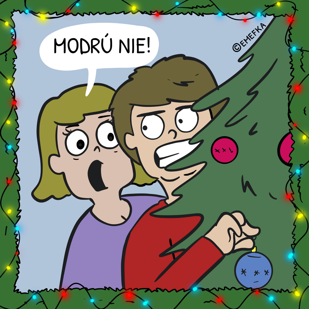 Vianoce, advent, sviatky, hádka, pár, vzťah, komiks, ilustrácia, zábava