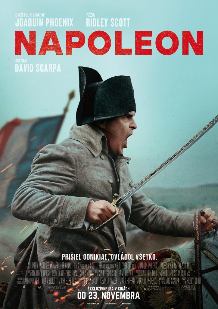 filmy, Napoleon, historický film, Ridley Scott, Joaquin Phoenix, recenzie, ohlasy, kino program, slovenské kino, kino premiéra, filmová novinka