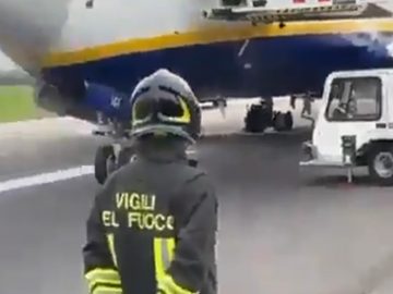 Ryanair vybuchli pneumatiky